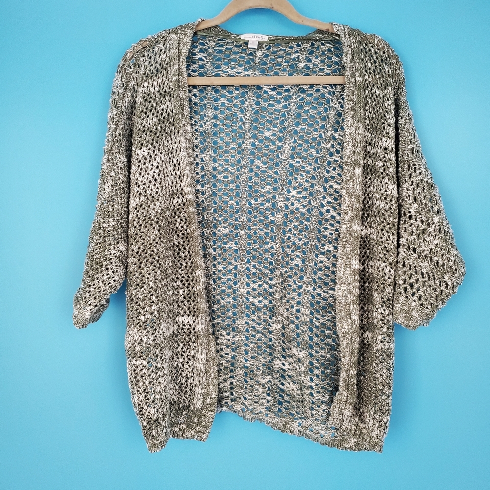 Charming Charlie Short Sleeve Cardigan Size Small Loose Knit